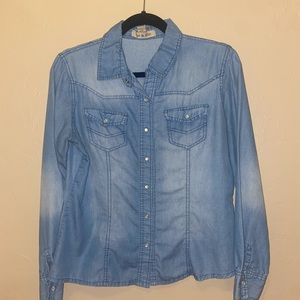 Fun & Flirt Denim Button Down Shirt